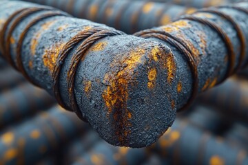 Poster - Close-up of a metal pipe with rust forming on its surface, great for industrial or DIY-themed projects