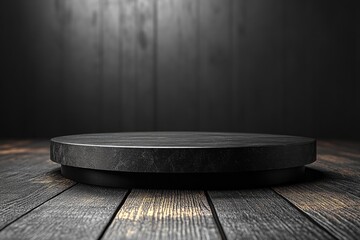 Poster - A wooden surface against a black background