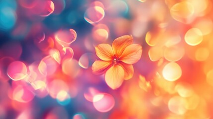 Canvas Print - vibrant blurred flower garden backdrop with colorful bokeh effects for dreamy and artistic design projects