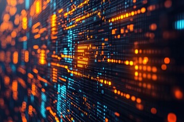 Poster - A close-up shot of a computer screen with glowing lights, suitable for use in technology-related projects