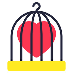 Poster - Vector design of heart cage, flat icon