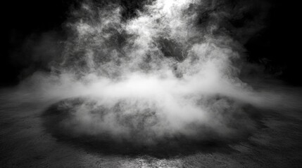Poster - A dense cloud of smoke in shades of gray, often used as a background or texture
