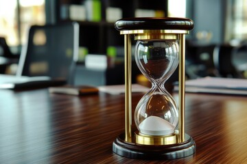 Poster - A timer sitting on a wooden surface, used for measuring time