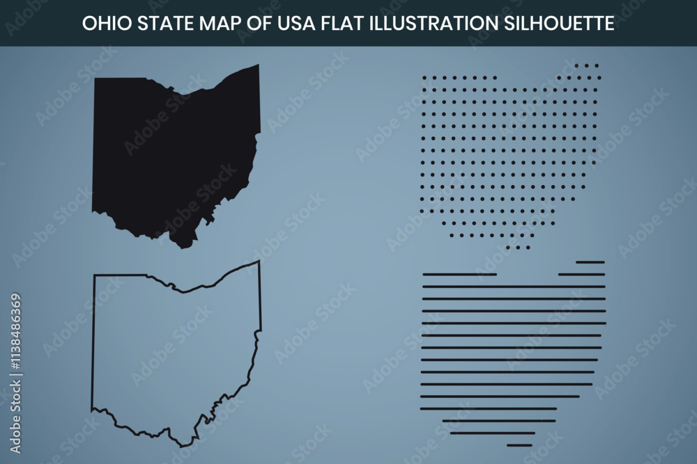 Ohio State Hand Drawn Outline Map of USA Stock Vector | Adobe Stock