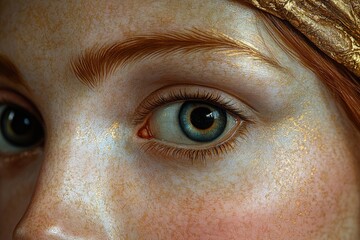 Poster - A detailed view of a female figurine's eyes, ideal for use in artistic or decorative contexts