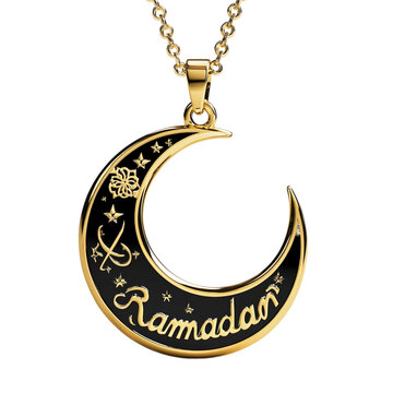 Pendant with the Word 'Ramadan,' Perfect for Festive Jewelry, Isolated on a Transparent Background