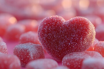 Poster - A close up of a heart shaped candy