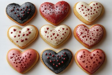 Poster - A plate of heart shaped cookies, perfect for romantic occasions or special treats