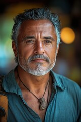 Aufkleber - A man with a beard and blue shirt