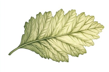 Poster - A single leaf on a plain white background