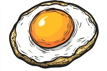 Poster - A simple breakfast consisting of a fried egg placed on a slice of bread