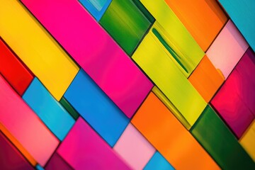 Poster - A detailed view of a colorful wall with varied patterns and textures