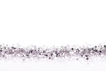 Poster - Close-up shot of a shiny silver glitter surface