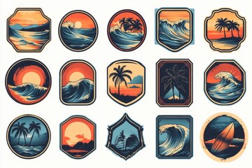 Aufkleber - A collection of colorful stickers on a plain white surface