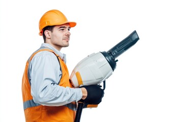 Poster - A person wearing an orange safety vest and holding a gun, likely for hunting or protection purposes