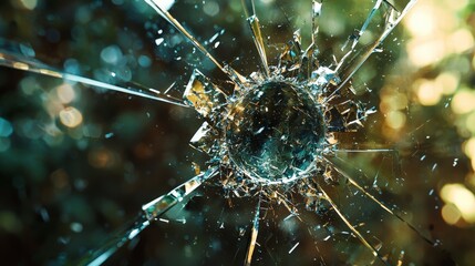 Leinwandbilder - Shattered mirror fragments radiating from center abstract art vibrant background close-up view visual concept