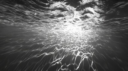 Poster - Sound waves disturbing water surface ocean photography underwater close-up nature's rhythms illuminated