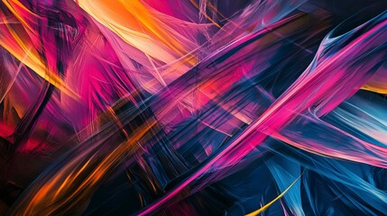Aufkleber - Dynamic abstract line art creative studio digital artwork vibrant colors close-up modern expressionism