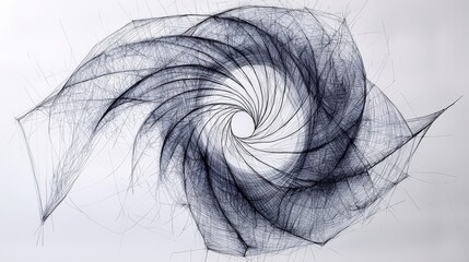 Fototapete - Dynamic abstract spiral sketch artistic creation visual art creative space artistic perspective fluid concepts
