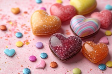 Poster - A sweet and vibrant table filled with various colorful candies