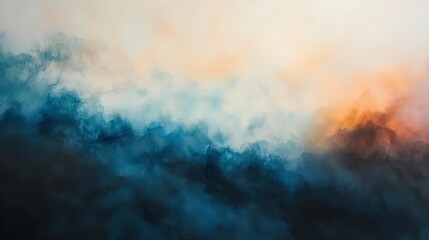 Poster - Digital art landscape aerial view of abstract void and ethereal translucence conceptual imagery