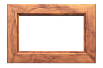 Poster - polished wood photo frame with natural finish, isolated on white background, showcasing its elegant design and smooth texture. Perfect for home or office decor