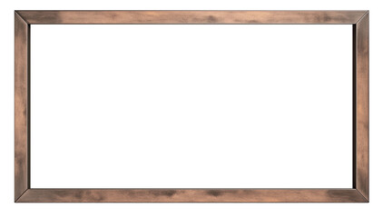 Poster - rectangular bronze photo frame with sleek design, isolated on black background, perfect for displaying artwork or photographs. frame metallic finish adds touch of elegance