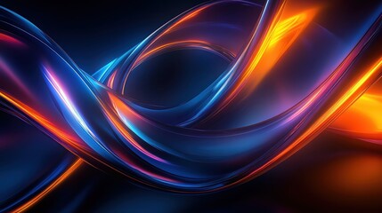 Poster - Vibrant abstract design with flowing curves and glowing colors for modern wallpapers.