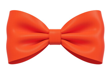 Poster - Bright orange ribbon with puffy bow isolated on white background, showcasing vibrant and cheerful design. Perfect for gift wrapping or festive decorations. PNG transparent