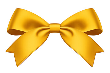 Poster - shiny golden ribbon bow with horizontal band, isolated on white background, exudes elegance and festivity. Perfect for gift wrapping or decoration. PNG transparent