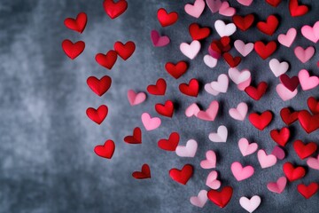 Poster - A collection of romantic hearts on a neutral background, suitable for Valentine's Day or love-themed designs