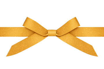 Poster - glittery gold ribbon with bow is elegantly displayed on white background, perfect for festive occasions and gift wrapping. PNG transparent