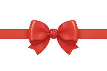 vibrant red ribbon with bow is elegantly isolated on white background, perfect for festive occasions and gift wrapping. PNG transparent