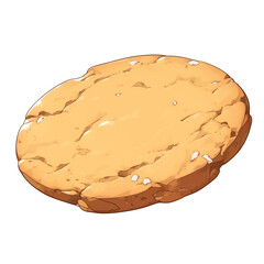 Aufkleber - delicious brown butter cookie with golden, crumbly texture is isolated on white background, showcasing its rich flavor and inviting appearance