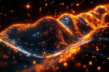 Poster - a digital representation of a wave of light, suitable for use in scientific or futuristic concepts