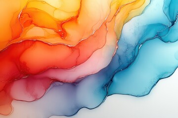 Poster - A close-up view of an abstract water-inspired painting, perfect for decorative or educational uses