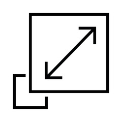 scalability or scalable icon vector, size, resize, expand, scale icon vector isolated on white backg