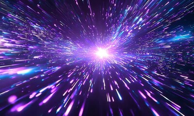 Wall Mural - Abstract Purple Light Streaks with Bright Center.