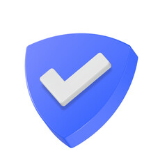 Poster - Right mark with protect shield 3d verified icon