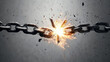 © deimos.az - Two broken chains break apart with an explosion of sparks, representing freedom and the end to Brazil's iconic 'chaos' chain law.