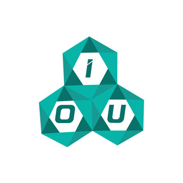 IOU creative minimalist letter logo. IOU unique vector initials alphabet letter logo design