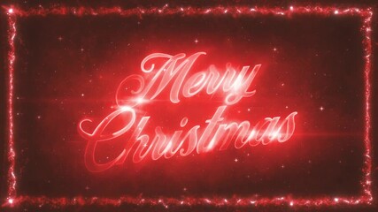 Poster - Merry Christmas Background Animation/ Animation of a happy and merry christmas holidays background with glowing text revealing and magif kight frame