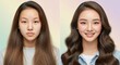 © gn8 - Asian female transformation with makeup highlighting beauty concepts