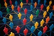 © Funtasydeveloper - Colorful Figures Connected by Strings Representing Teamwork and Networking