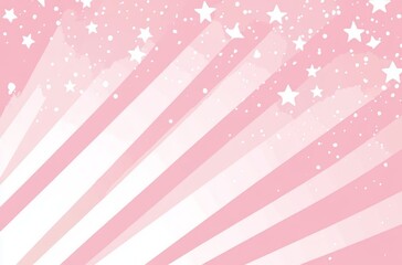 Wall Mural - Pink and White Striped Background With Stars