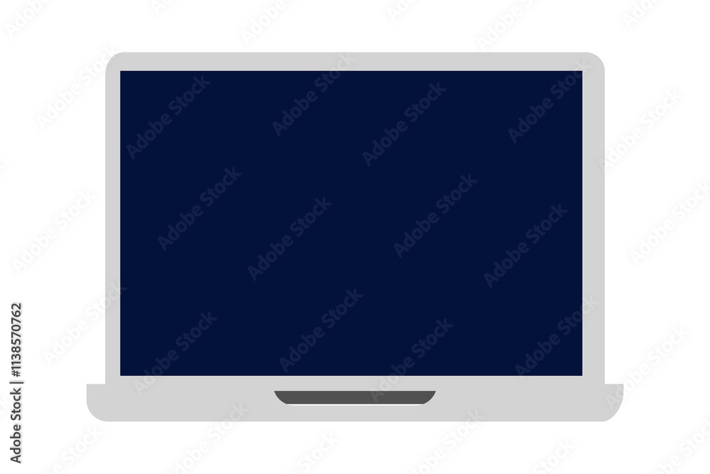 Modern computer laptop blank screen vector illustration on isolated ...