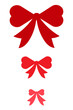 © Monika Jurczyk - Set of three red decorative bows. Perfect for holiday designs, Christmas ribbons, gift wrapping, Valentine's Day, festive decorations, vector art, celebration decor, and seasonal graphics.