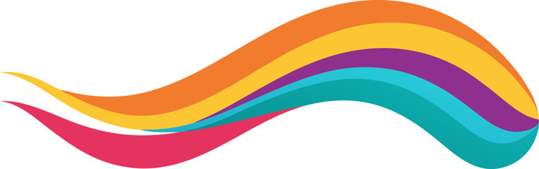 Poster - Abstract Rainbow Wave Design Colorful Swirls, Vibrant Hues, Artistic Curves
