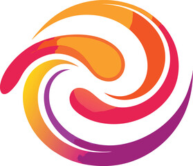 Poster - Abstract Swirling Design, Orange, Red, Purple, Gradient, Circular, Motion, Energy, Dynamic, Logo, Sy
