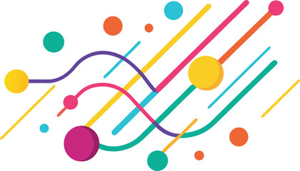 Poster - Abstract Colorful Lines, Dots, and Curves Design Background